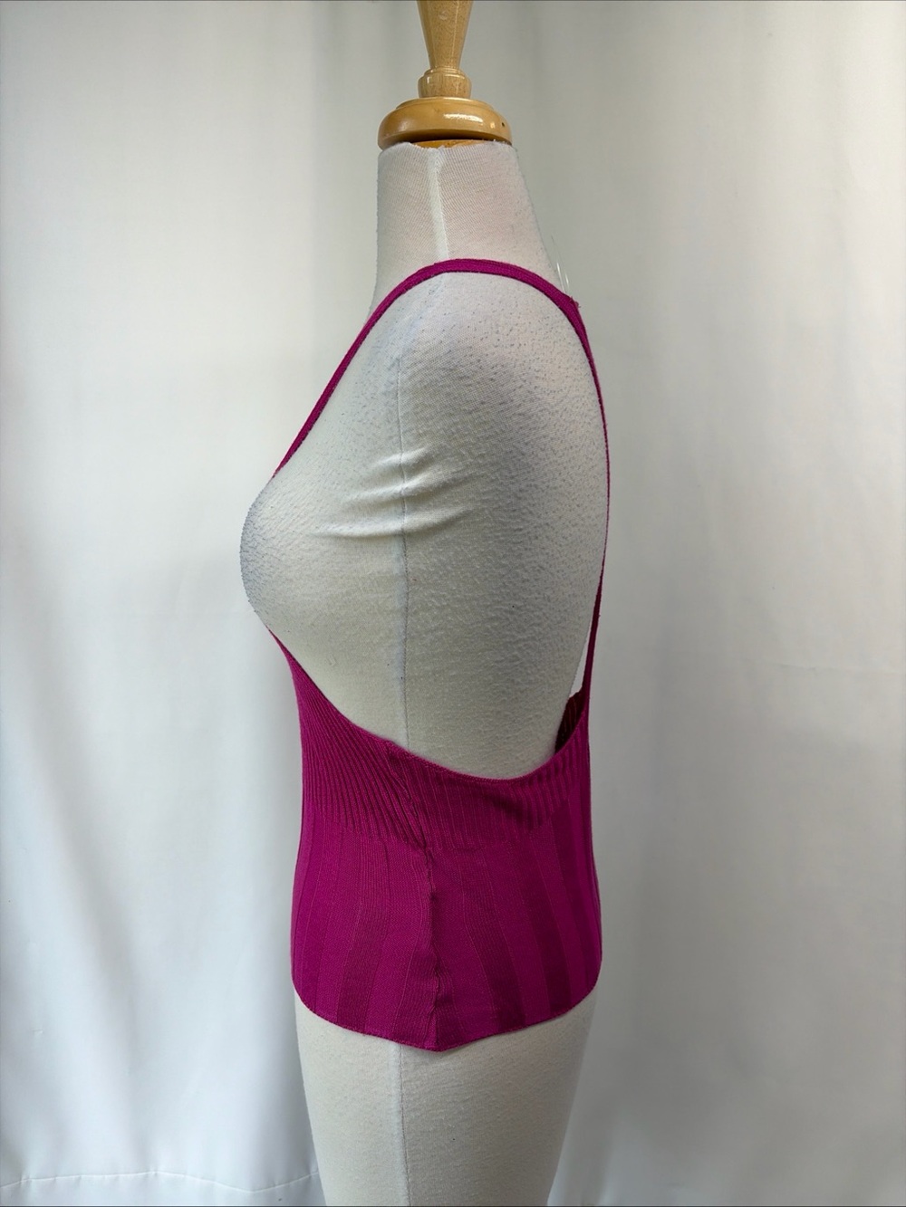 Intimately Free People Medium Magenta Ribbed Racerback Tank Cropped Knit Top - Picture 5 of 9